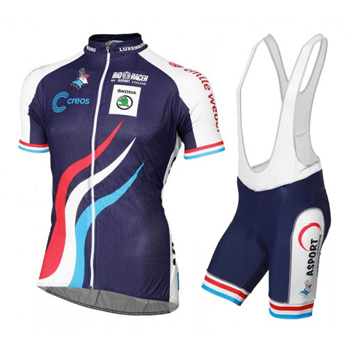 2013 Maillot Luxemburgo Tirantes Mangas Cortas Azul